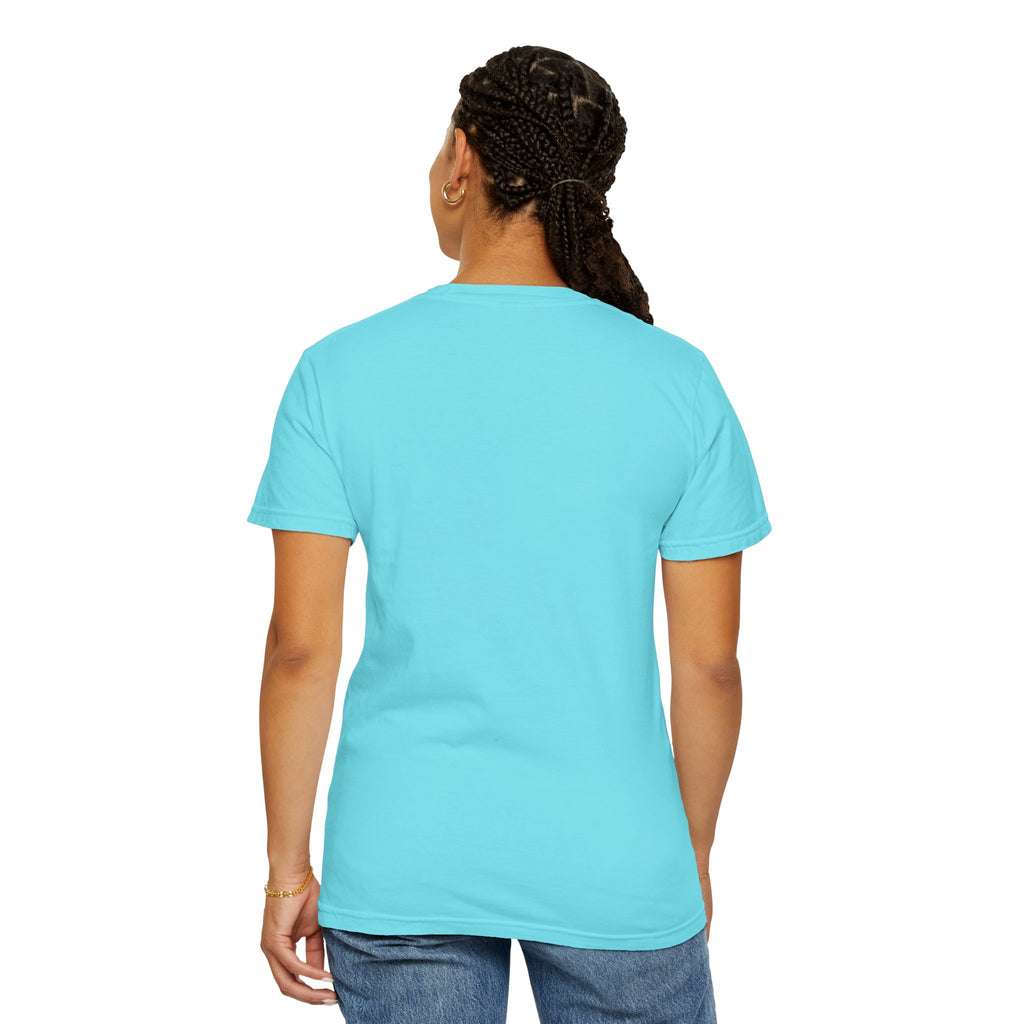Glitchy Graphic T-Shirt — Retro Glitch Text Tee (Front "GO", Back "Glitchy")
