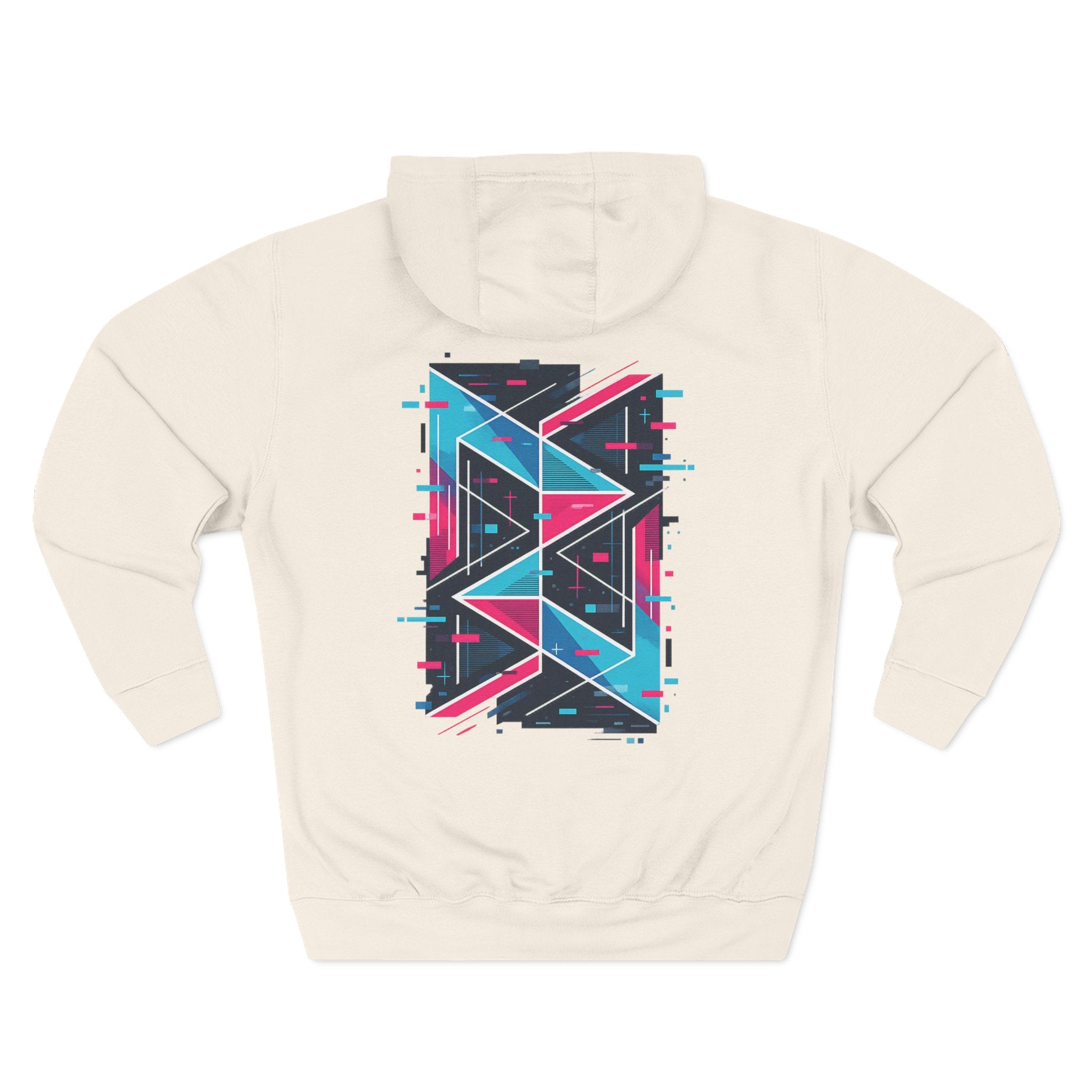 Hoodie — 'Glitching Out' Retro Cyber Geometric Graphic Hoodie