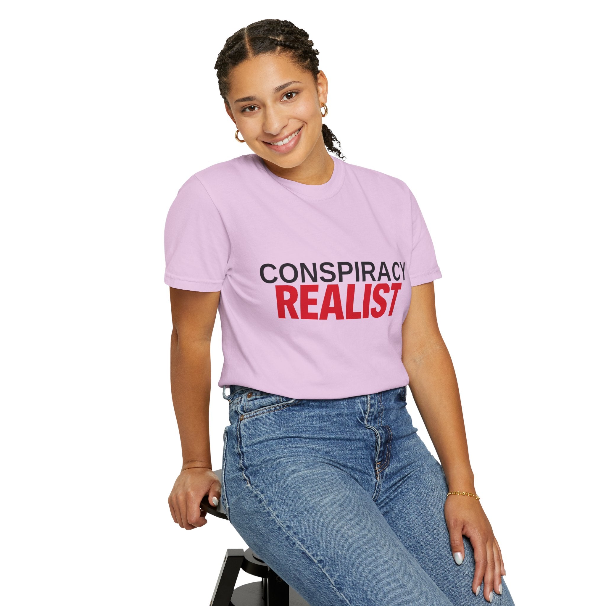 Conspiracy Realist T-Shirt — Bold Graphic Statement Tee