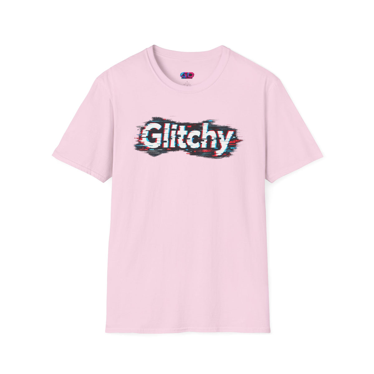 Glitchy Graphic T-Shirt — Retro Glitch Text Tee