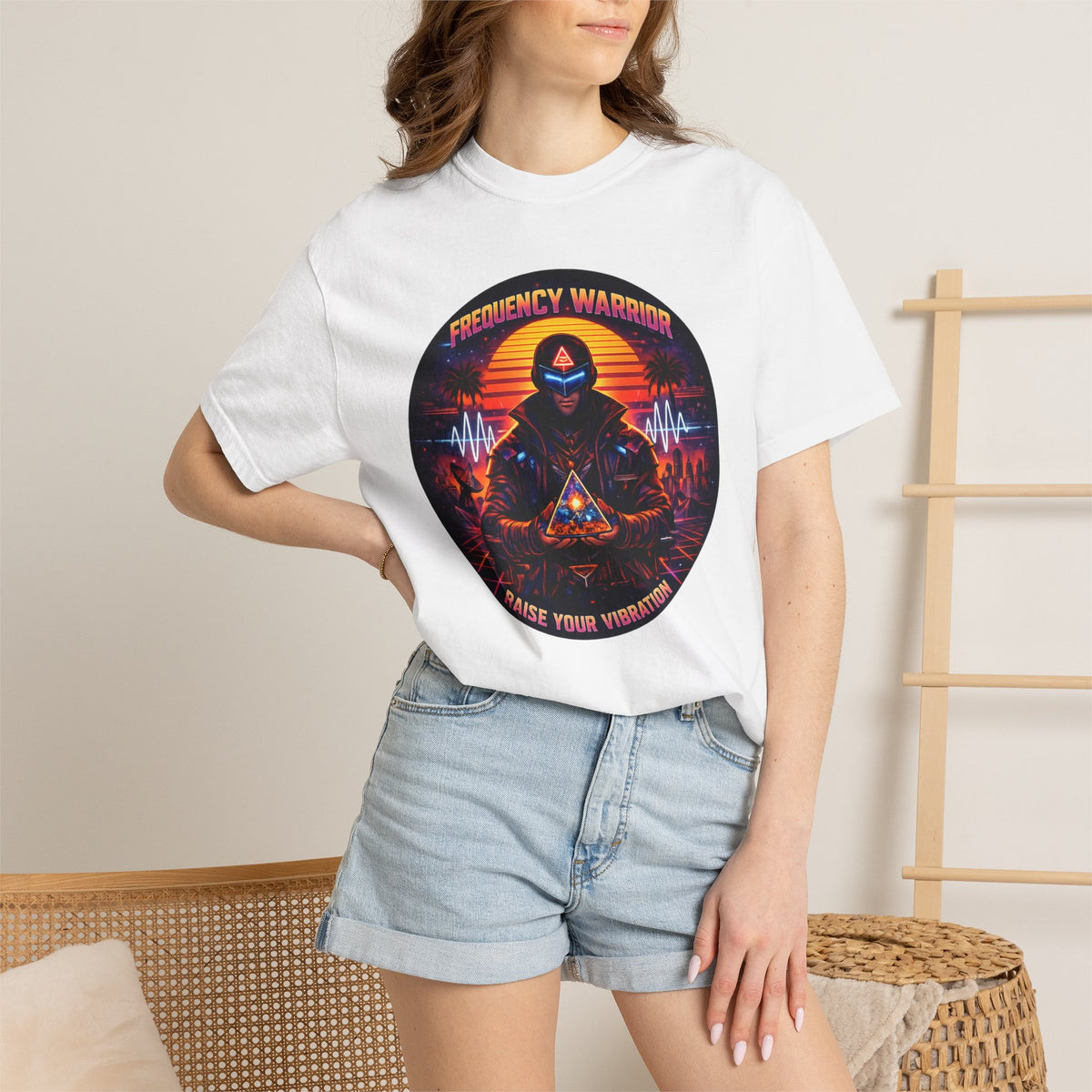Frequency Warrior — Raise Your Vibration Graphic T-Shirt