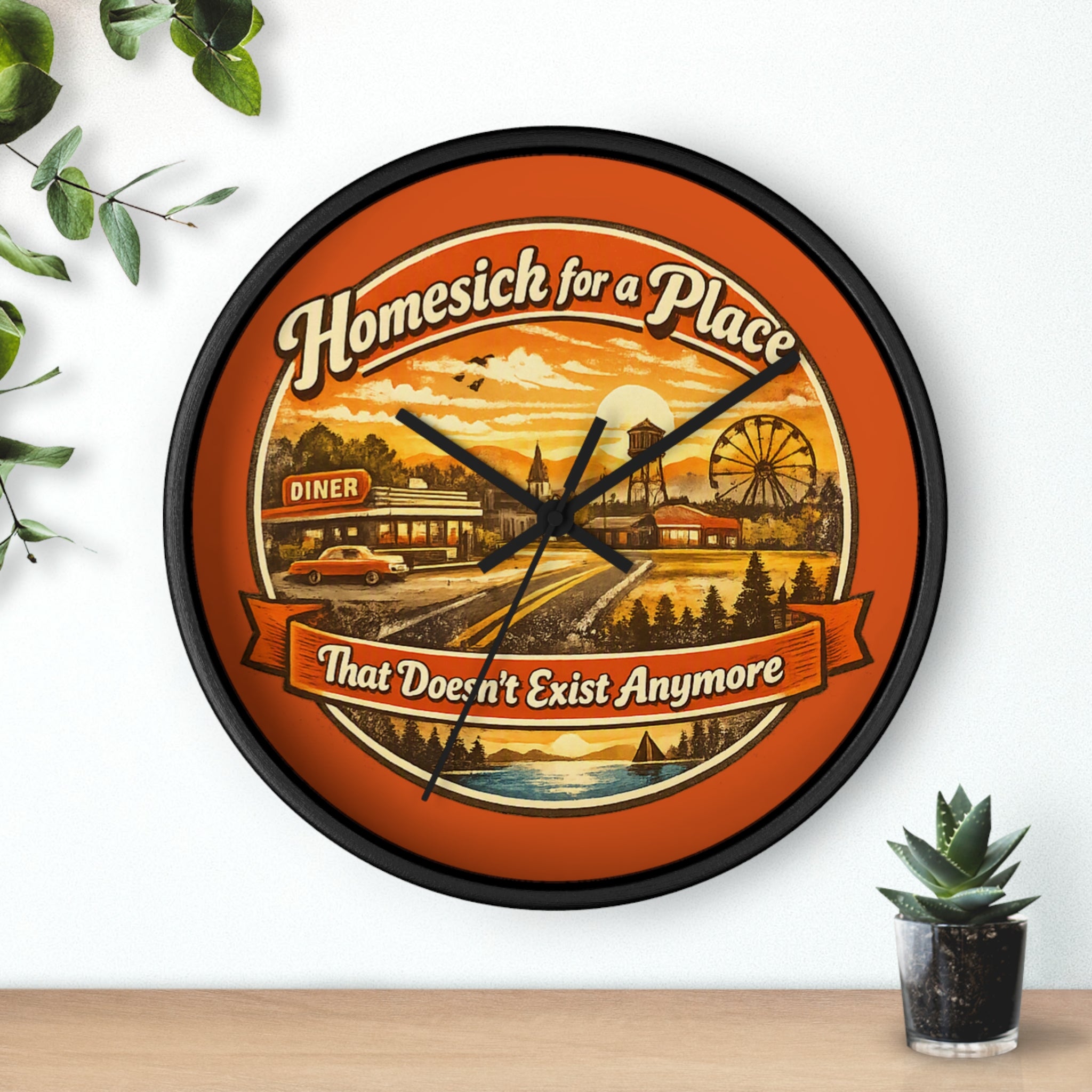Wall Clock — "Homesick for a Place That Doesn't Exist Anymore" Vintage Nostalgia Clock