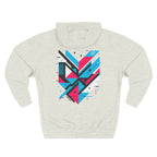 Glitching Out Hoodie — Retro Cyber Geometric Graphic Fleece Hoodie