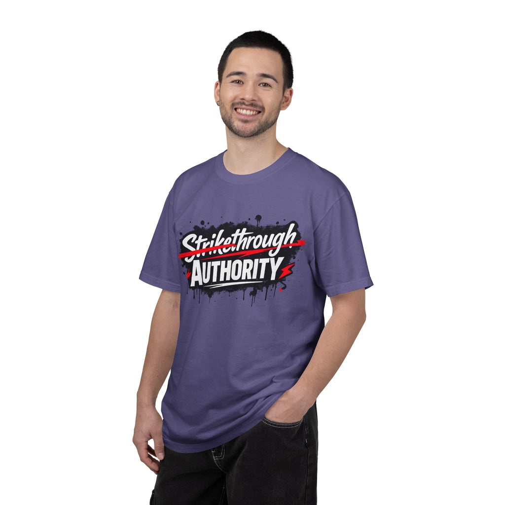 T-Shirt — “Strikethrough Authority” Graphic Tee | Bold Streetwear Protest Design