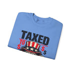 Taxed to Death Sweatshirt - Patriotic Skull Anti-Tax Protest Crewneck