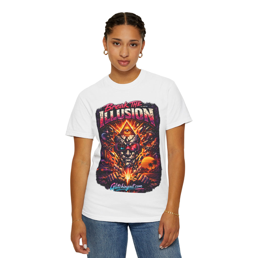 Break the Illusion Graphic T-Shirt — Psychedelic Occult Skull Tee