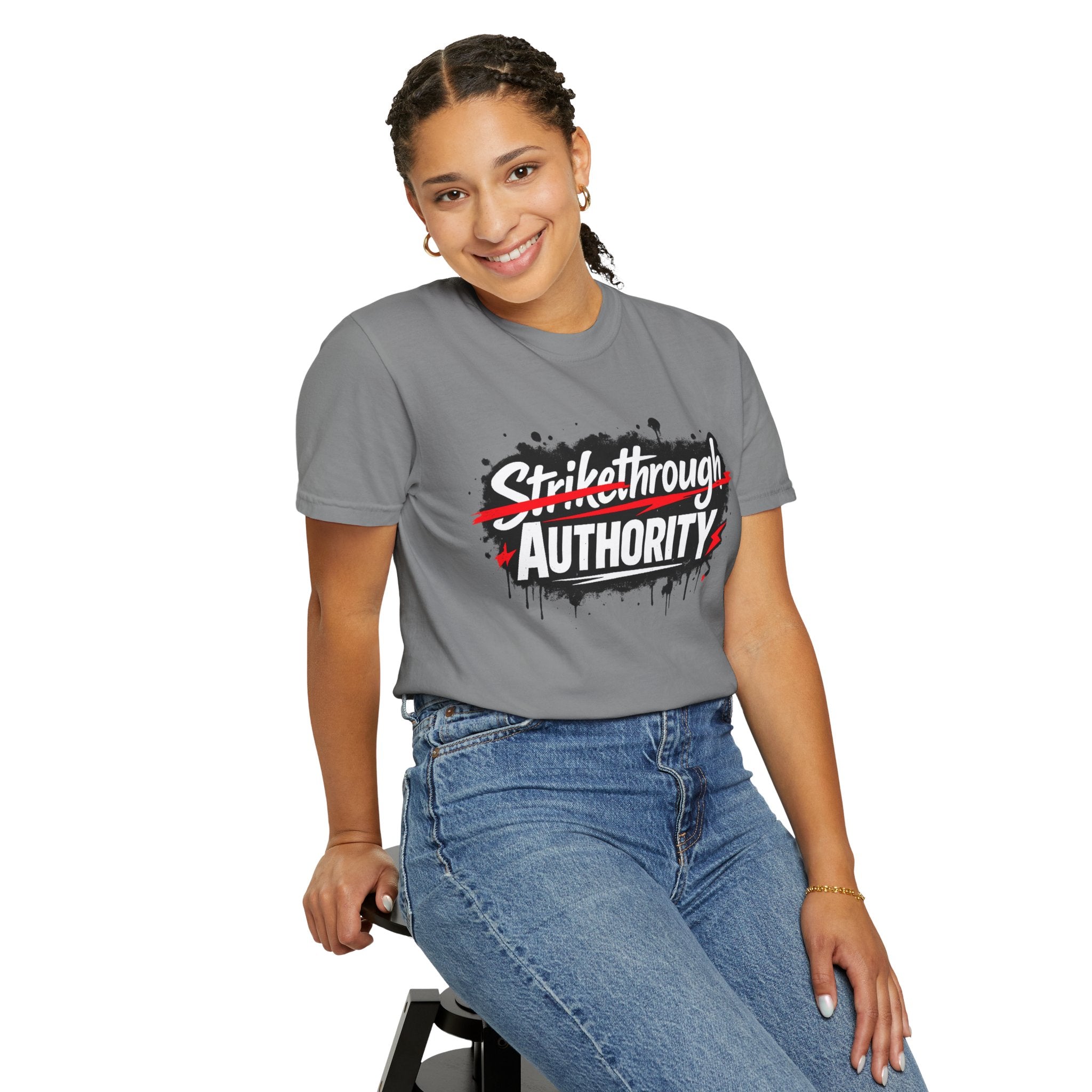 T-Shirt — “Strikethrough Authority” Graphic Tee | Bold Streetwear Protest Design
