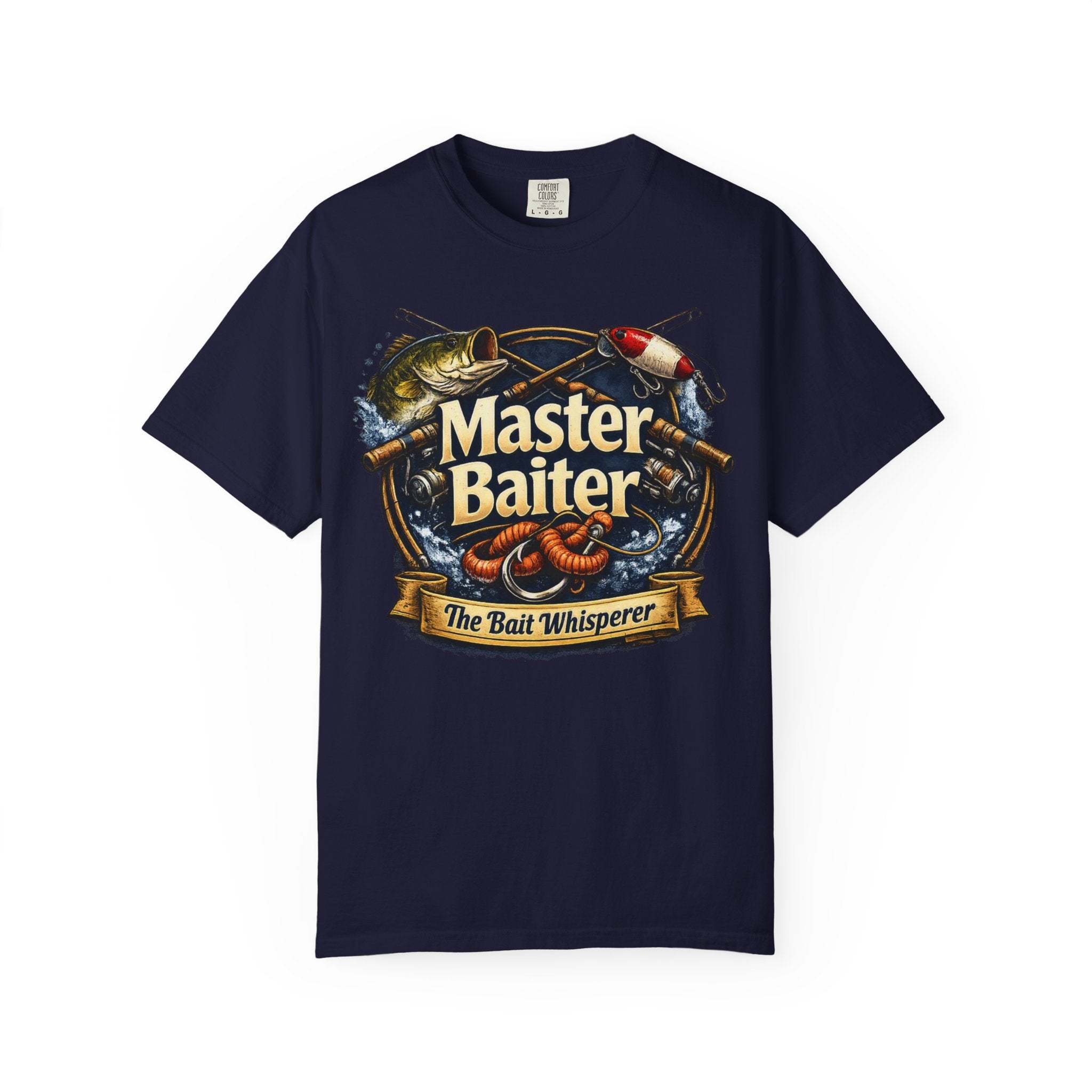 Master Baiter Fishing Satire T-Shirt — “The Bait Whisperer” Graphic Tee