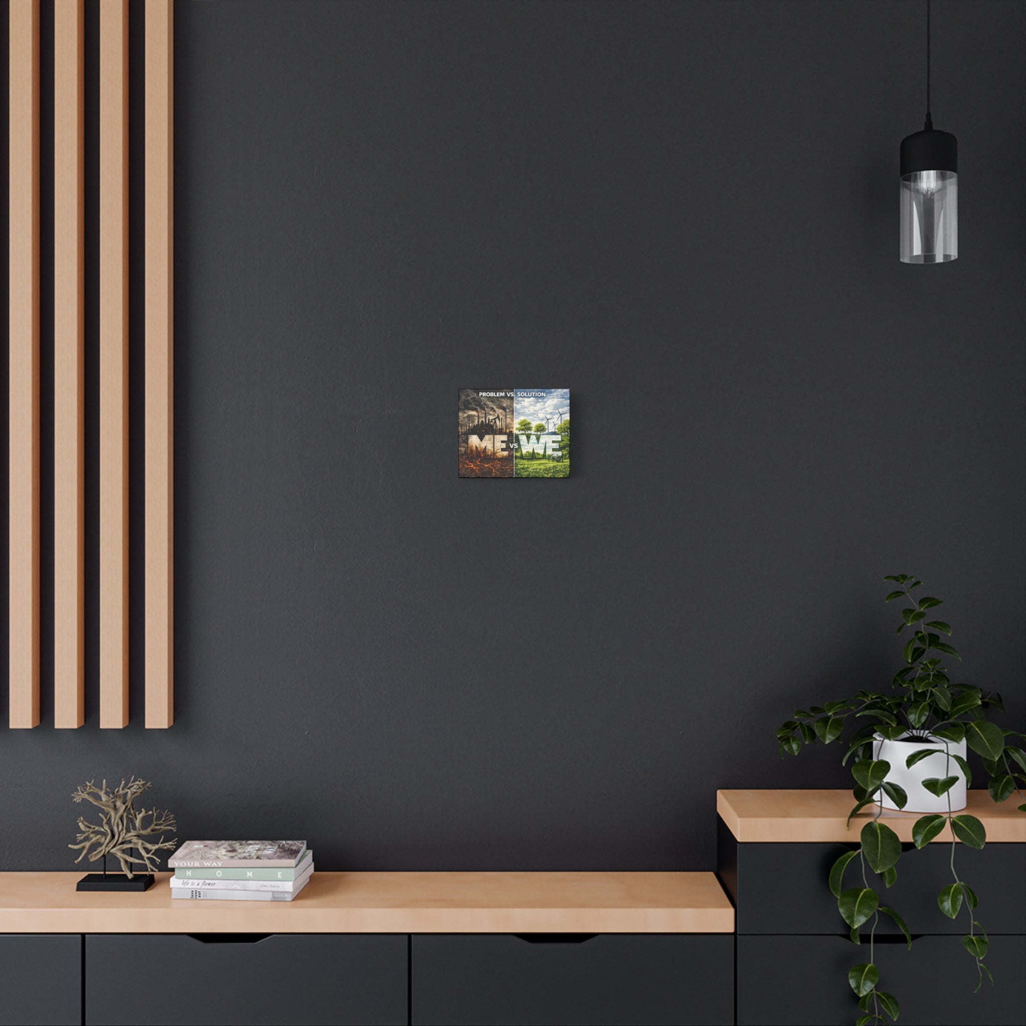 Problem vs Solution 'Me vs We' Canvas Wall Art - Environmental Awareness Print