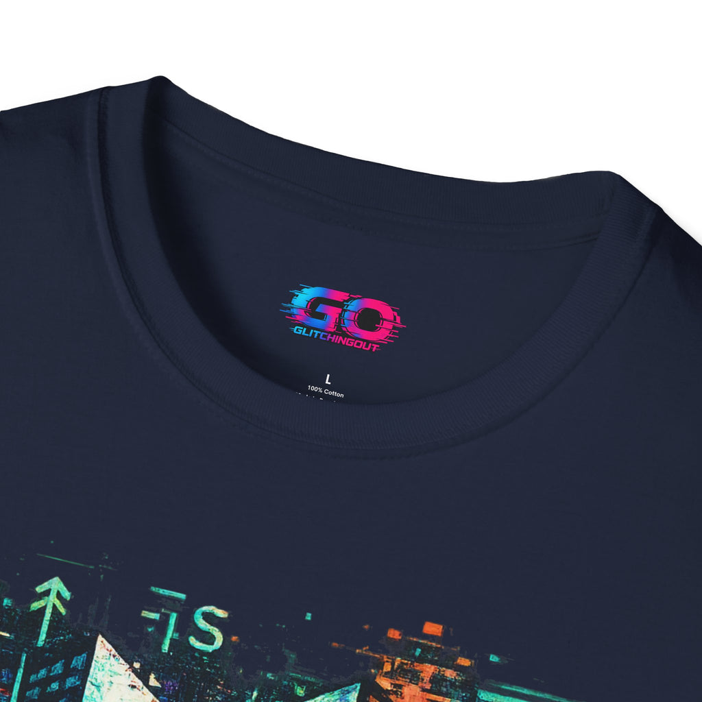 Cyberpunk Cityscape T‑Shirt — Neon Tokyo Skyline Graphic Tee