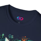Cyberpunk Cityscape T‑Shirt — Neon Tokyo Skyline Graphic Tee