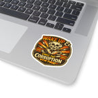 Wake Up & Smell the Corruption Kiss-Cut Sticker — Skull Coffee Retro Vinyl Decal