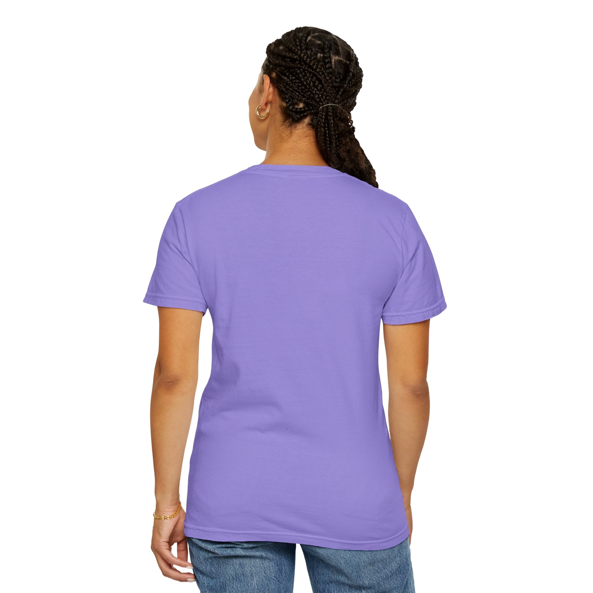 Glitchy Graphic T-Shirt — Retro Glitch Text Tee (Front "GO", Back "Glitchy")