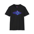 Graphic T-Shirt — 'Glitching Out' Neon Mountain Vaporwave Design