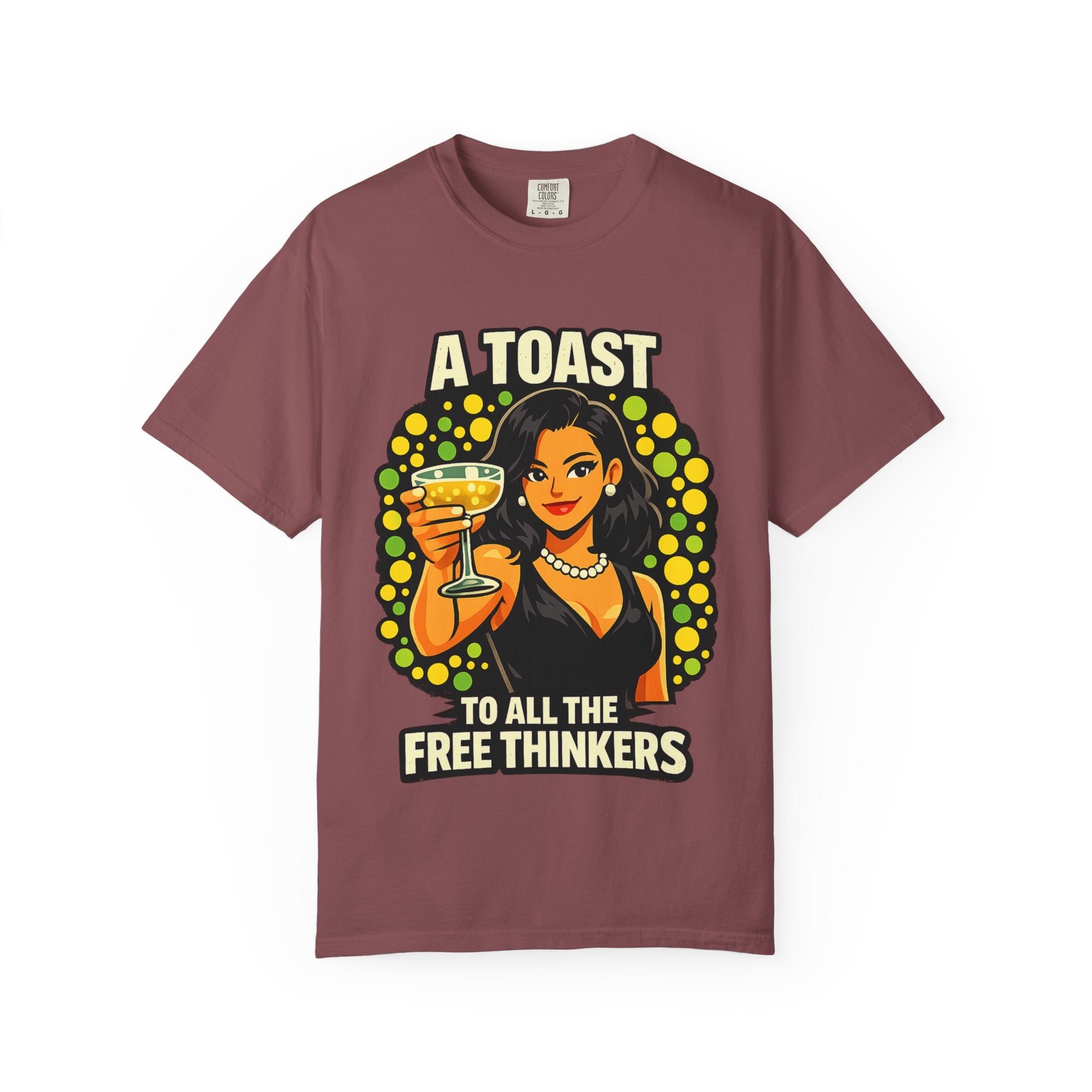 Vintage 'A Toast to All the Free Thinkers' Graphic T-Shirt