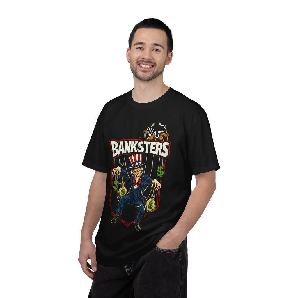 Banksters Graphic T-Shirt — Uncle Sam Money Puppet Protest Tee