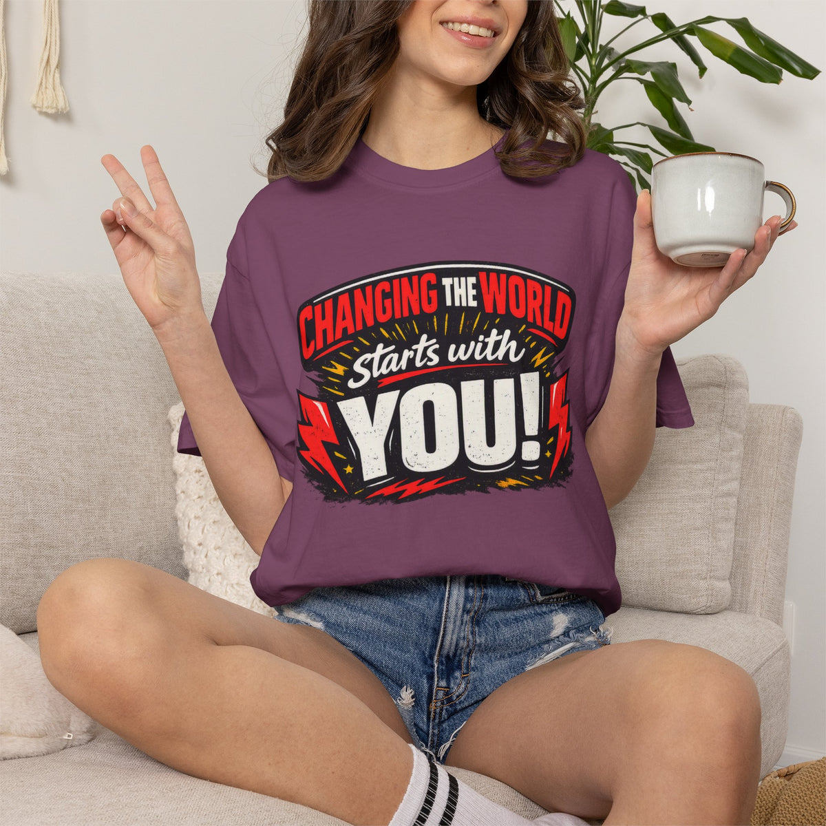 "Changing the World Starts with You" Motivational T-shirt
