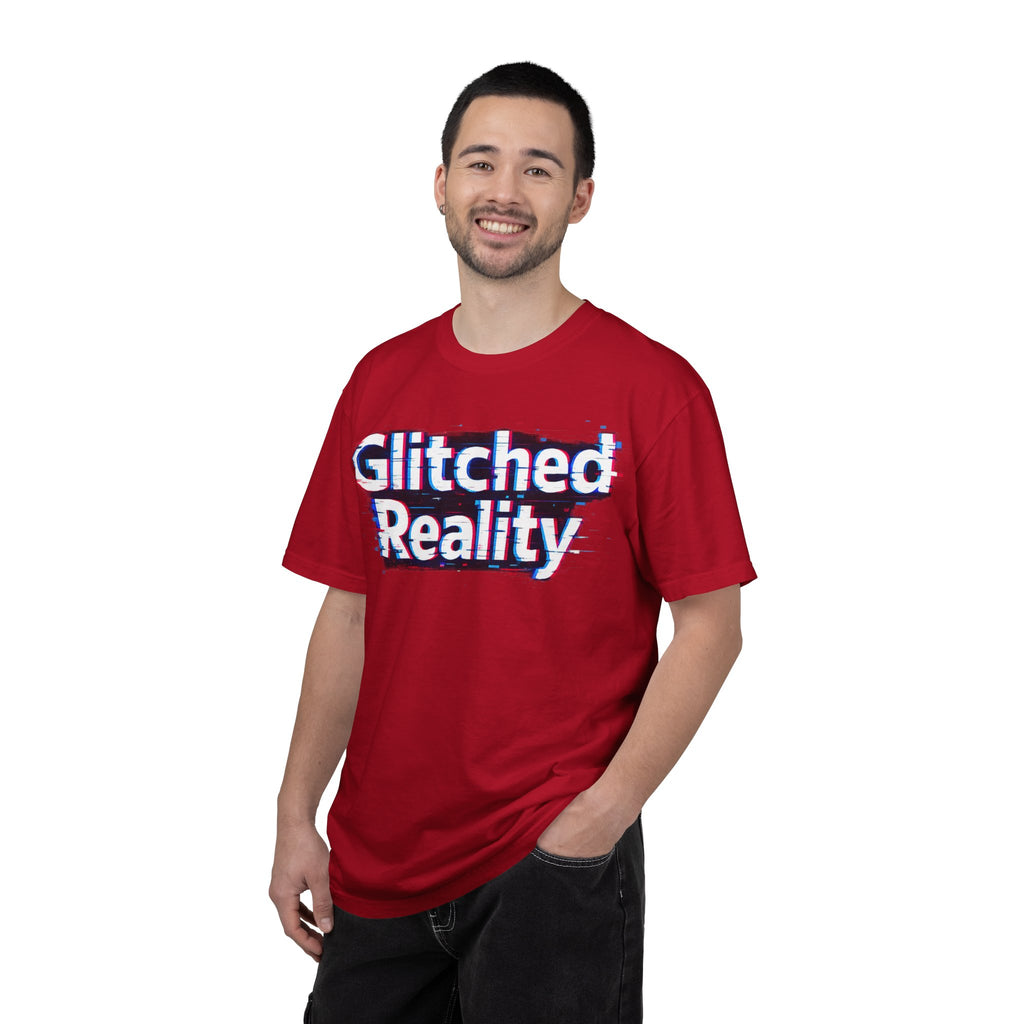 Glitched Reality T‑Shirt — Retro Glitch Graphic Tee with "Glitched Reality" Text