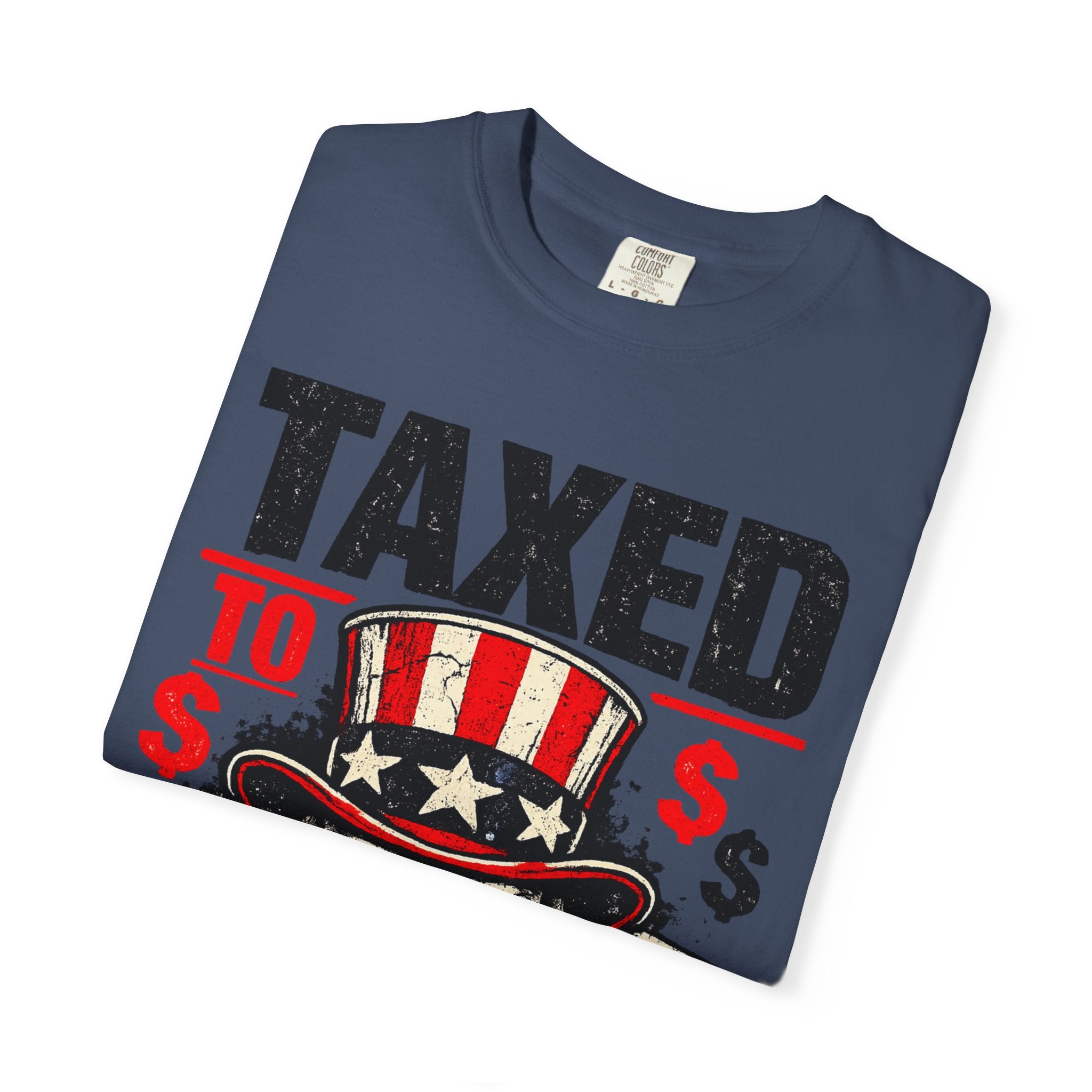 Taxed to Death T-Shirt — Patriotic Skull Tax Humor Tee