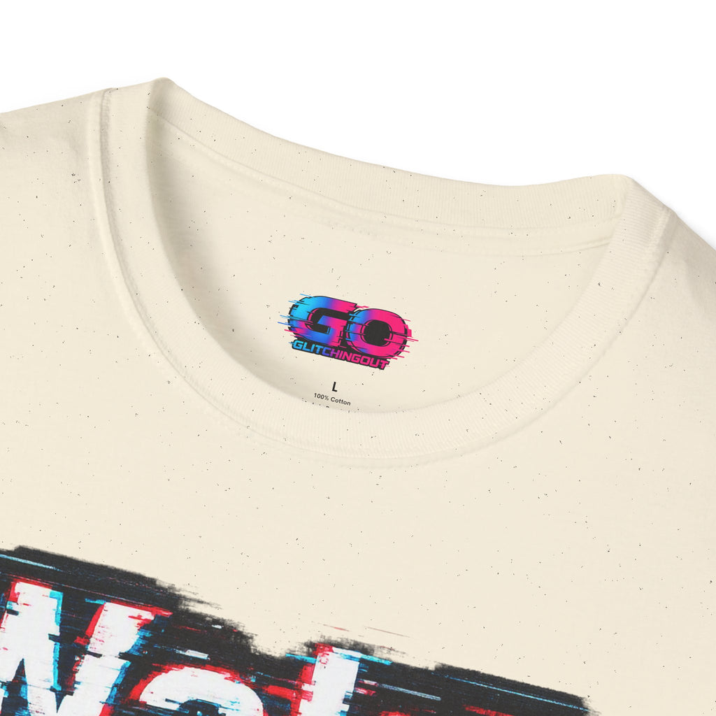 Wake Up Call Graphic Tee — Retro Glitch Text T‑Shirt