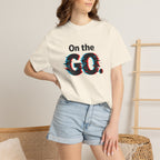 On the GO. Graphic T-Shirt — 'On the GO.' Retro Glitch Travel Tee