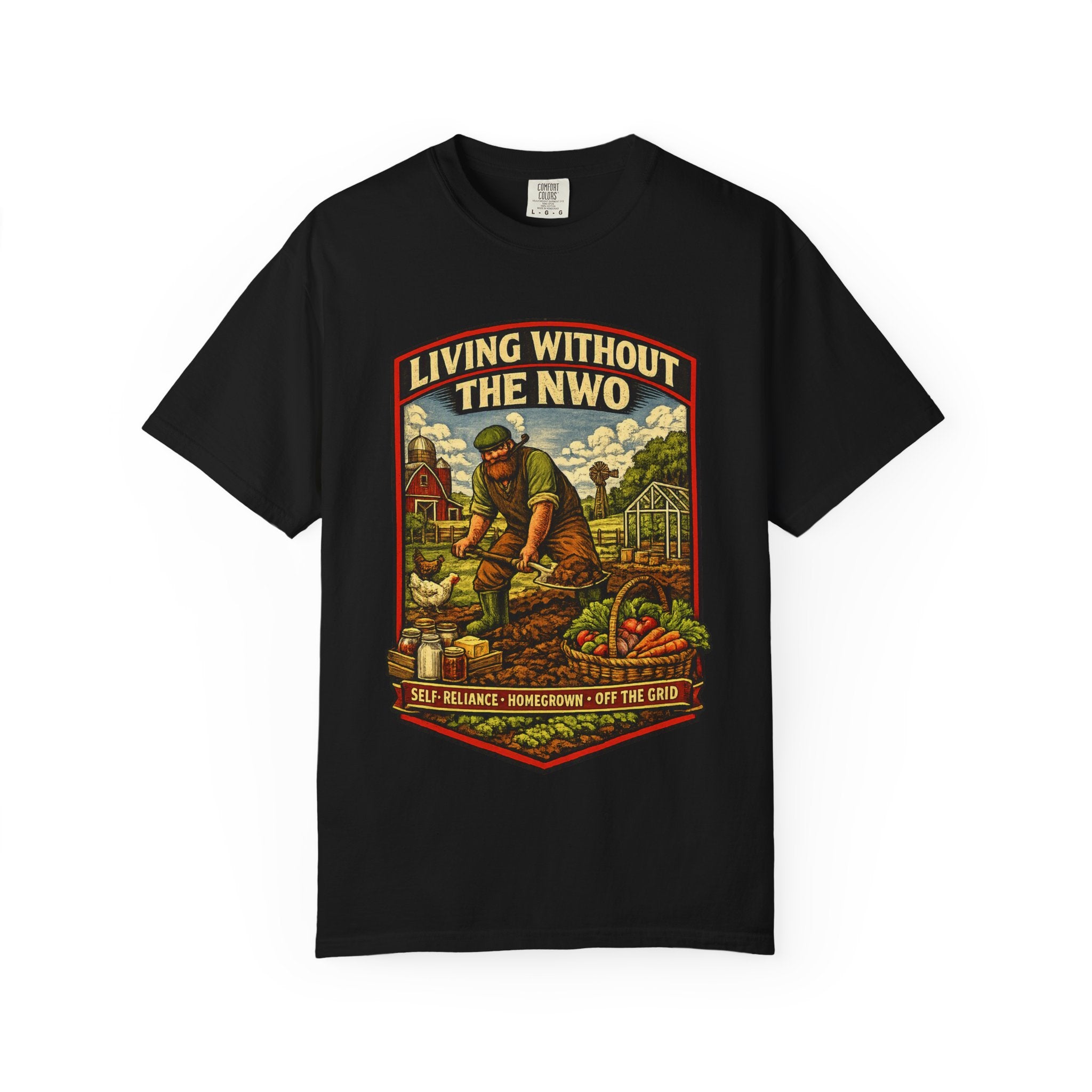 "Living Without the NWO" Gardening Vintage Graphic T-Shirt