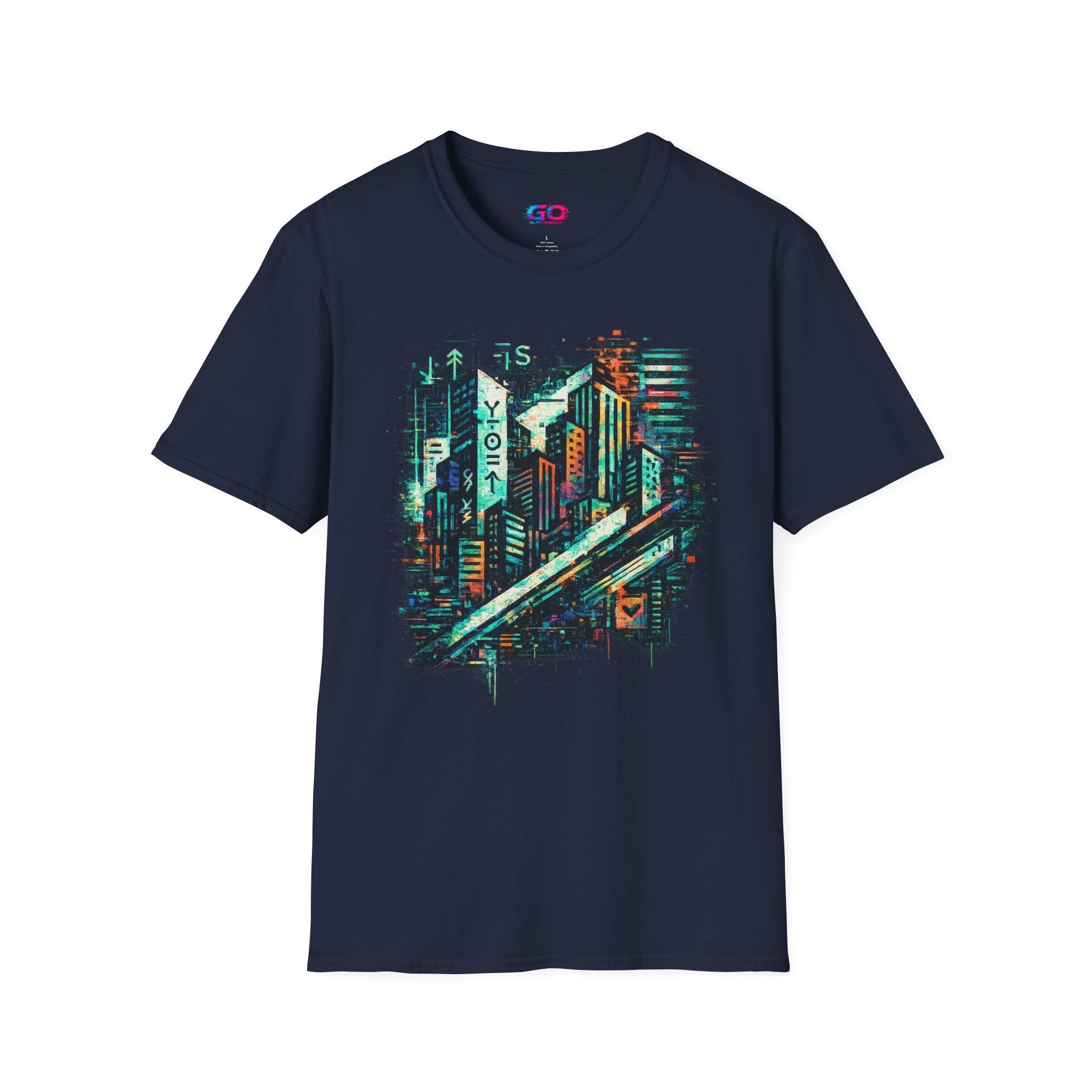 Cyberpunk Cityscape T‑Shirt — Neon Tokyo Skyline Graphic Tee