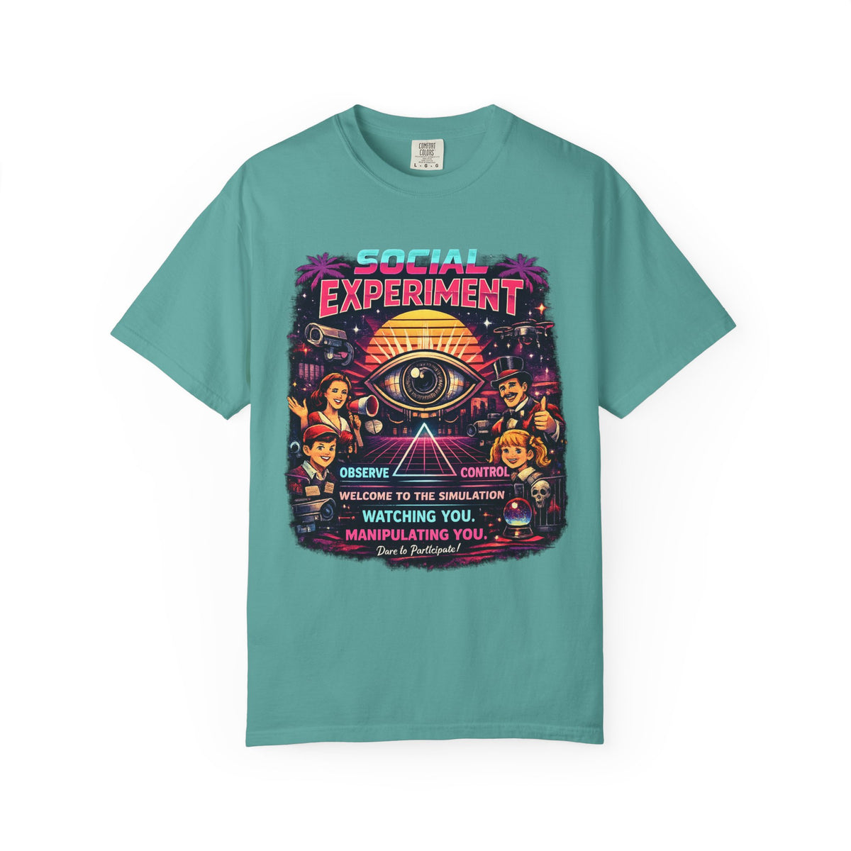 Social Experiment V2 T-Shirt — Retro All-Seeing Eye Graphic Tee