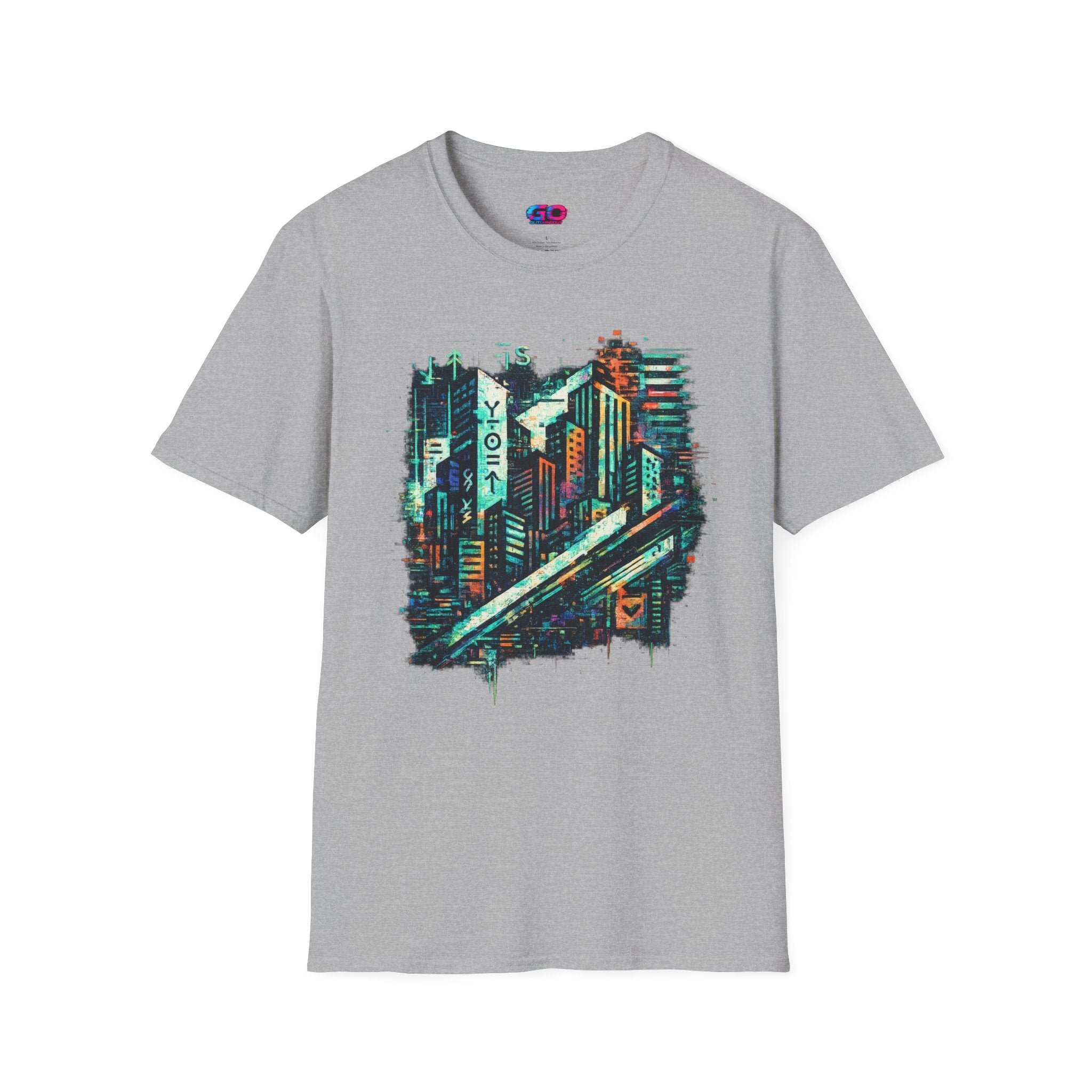 Cyberpunk Cityscape T‑Shirt — Neon Tokyo Skyline Graphic Tee
