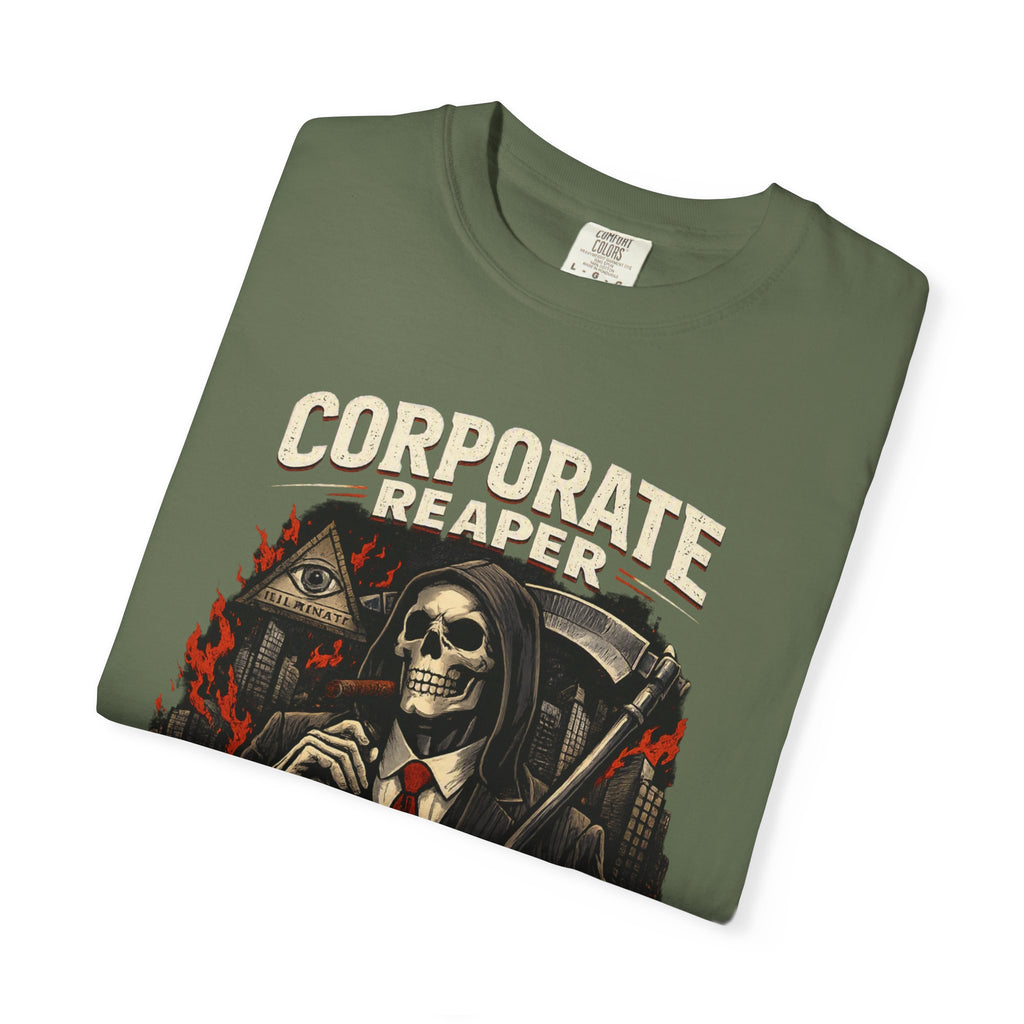 "Corporate Reaper" Skeleton Suit Graphic Tee