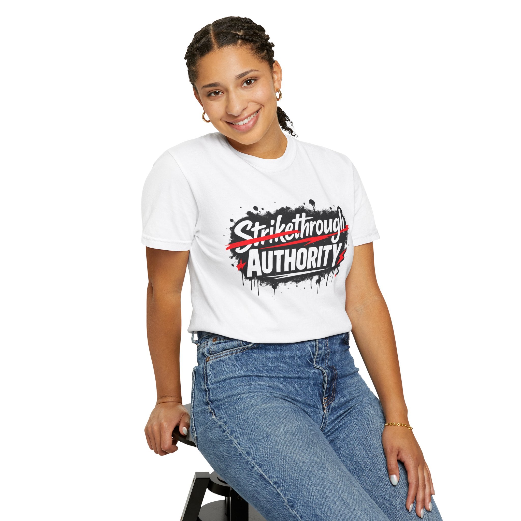 T-Shirt — “Strikethrough Authority” Graphic Tee | Bold Streetwear Protest Design
