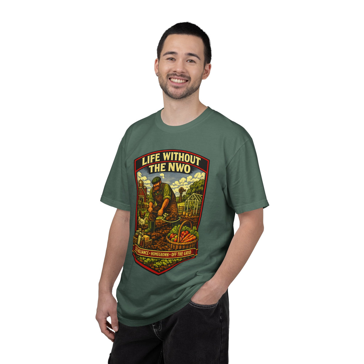 "Life Without the NWO" Gardening Vintage Graphic T-Shirt