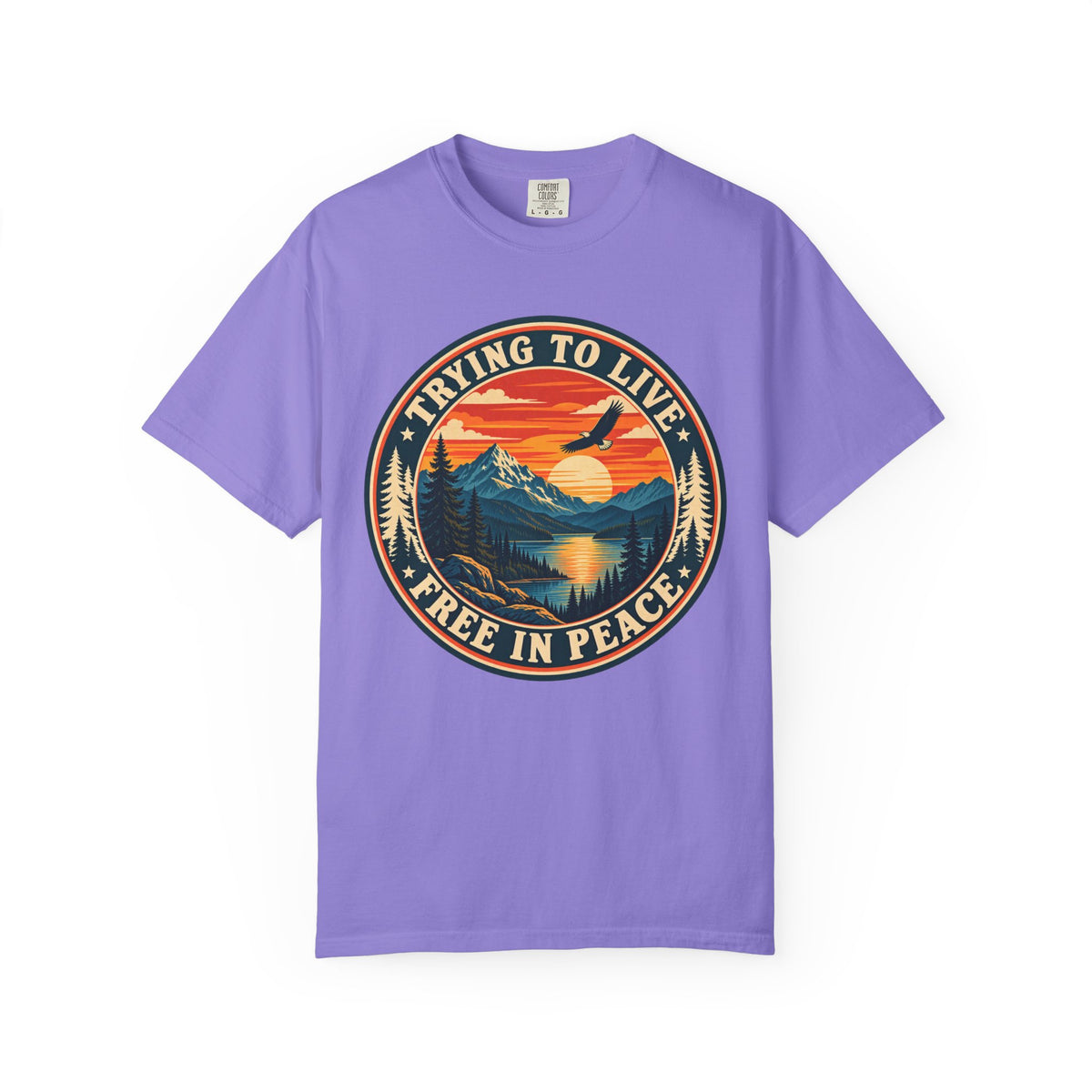 Trying to Live Free in Peace Vintage Mountain T-Shirt