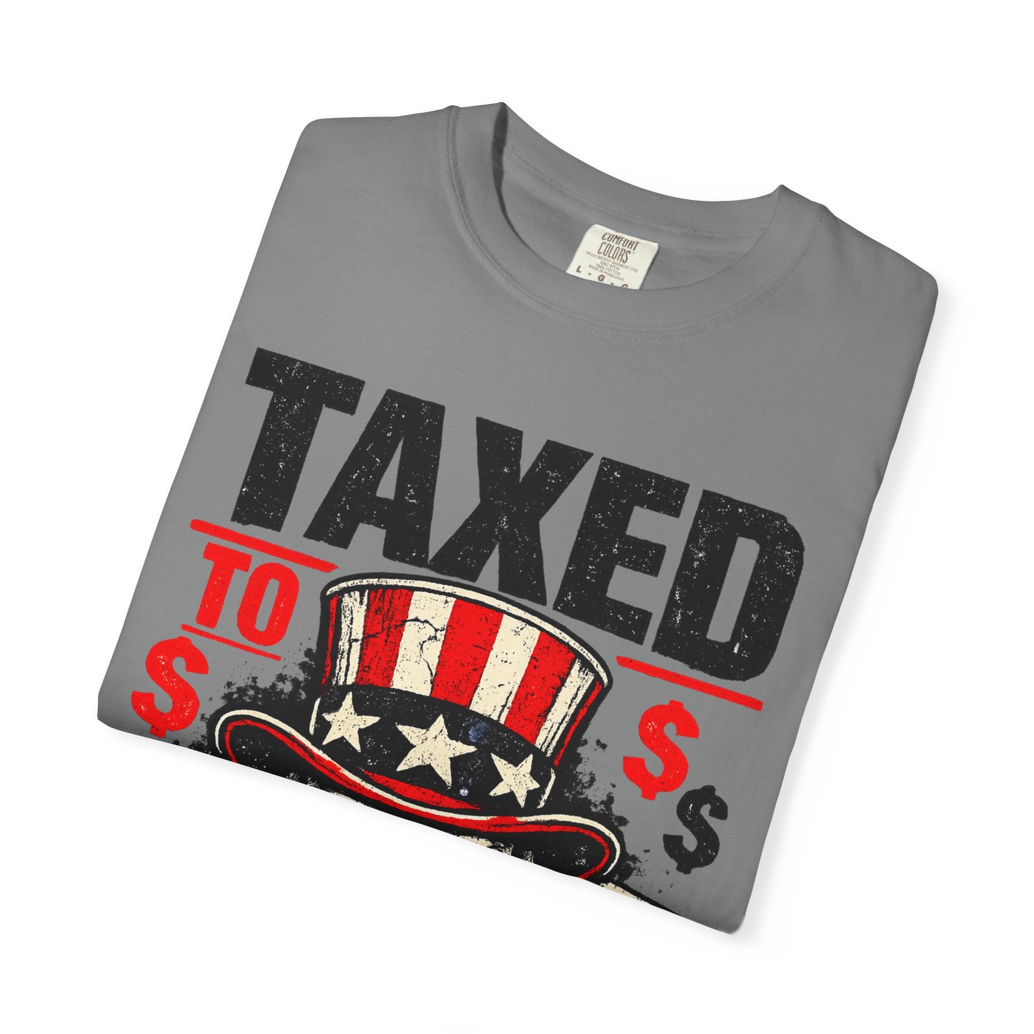 Taxed to Death T-Shirt — Patriotic Skull Tax Humor Tee
