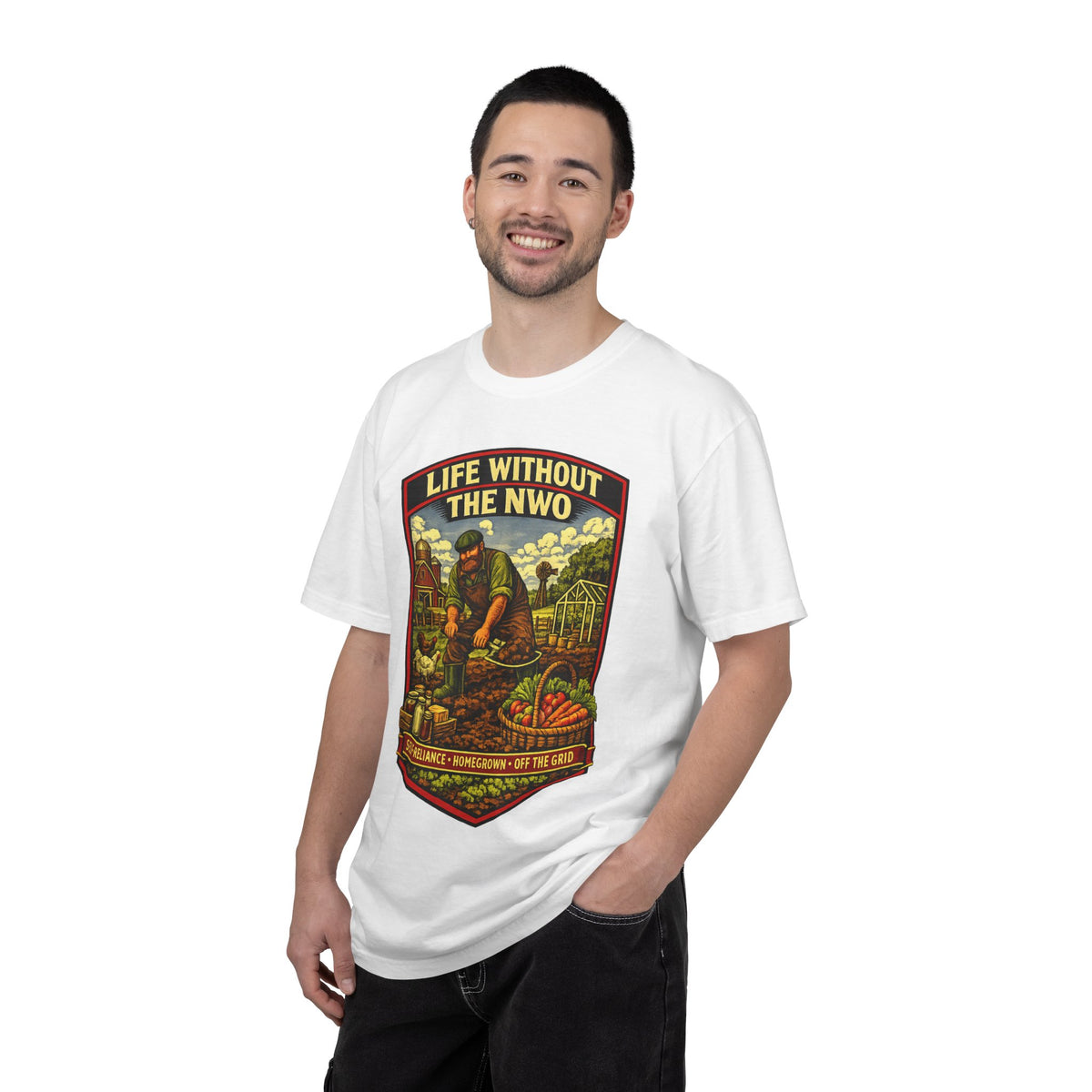 "Life Without the NWO" Gardening Vintage Graphic T-Shirt