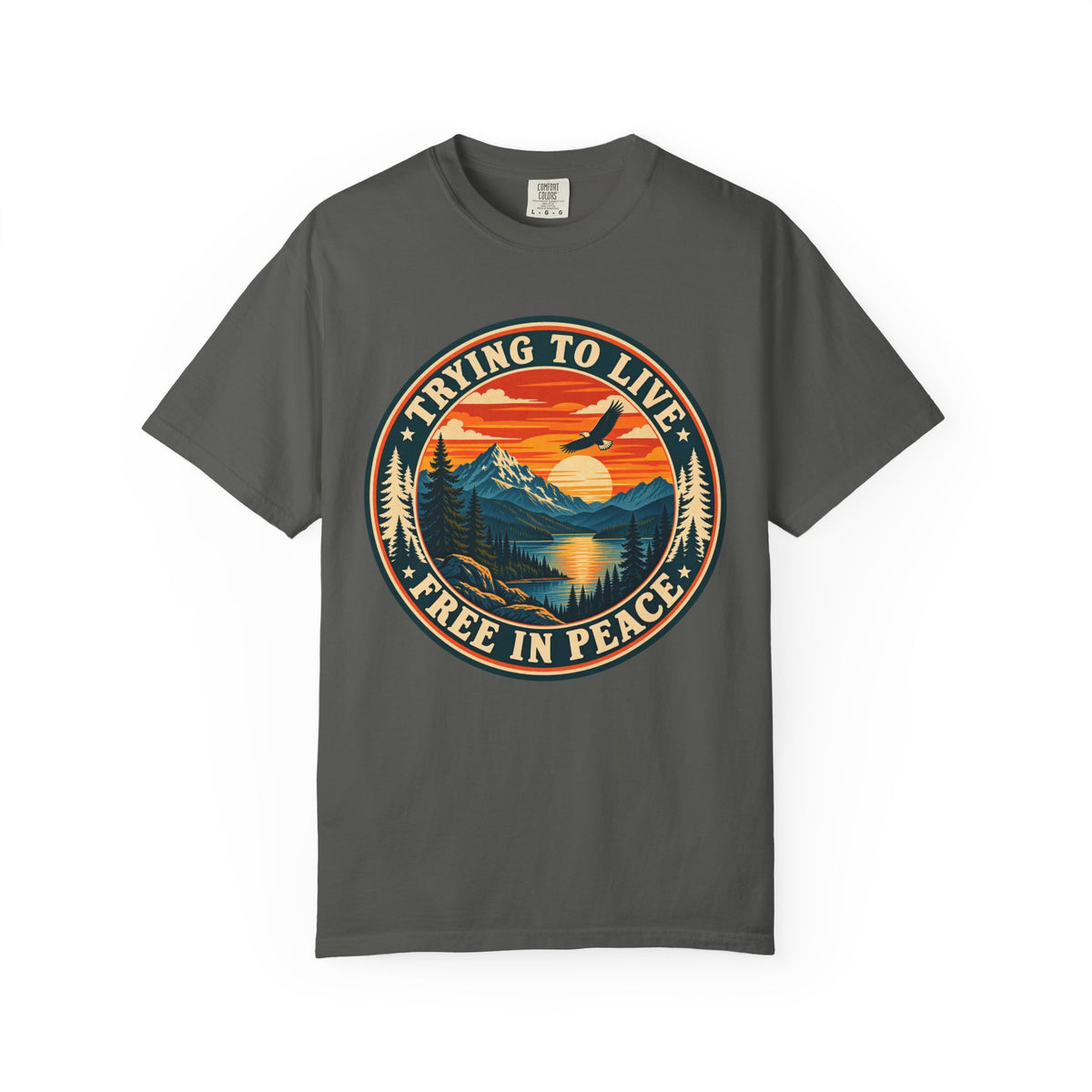 Trying to Live Free in Peace Vintage Mountain T-Shirt