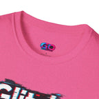 Glitchy Graphic T-Shirt — Retro Glitch Text Tee