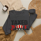 Taxed to Death Sweatshirt - Patriotic Skull Anti-Tax Protest Crewneck
