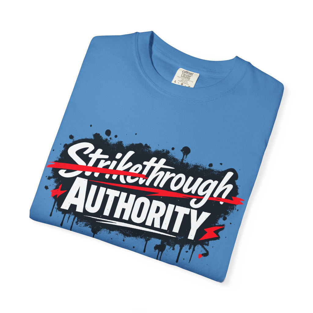T-Shirt — “Strikethrough Authority” Graphic Tee | Bold Streetwear Protest Design