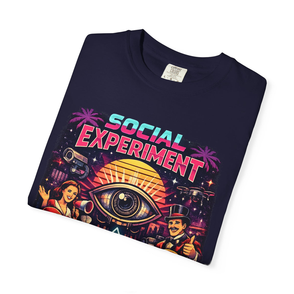 Social Experiment V2 T-Shirt — Retro All-Seeing Eye Graphic Tee