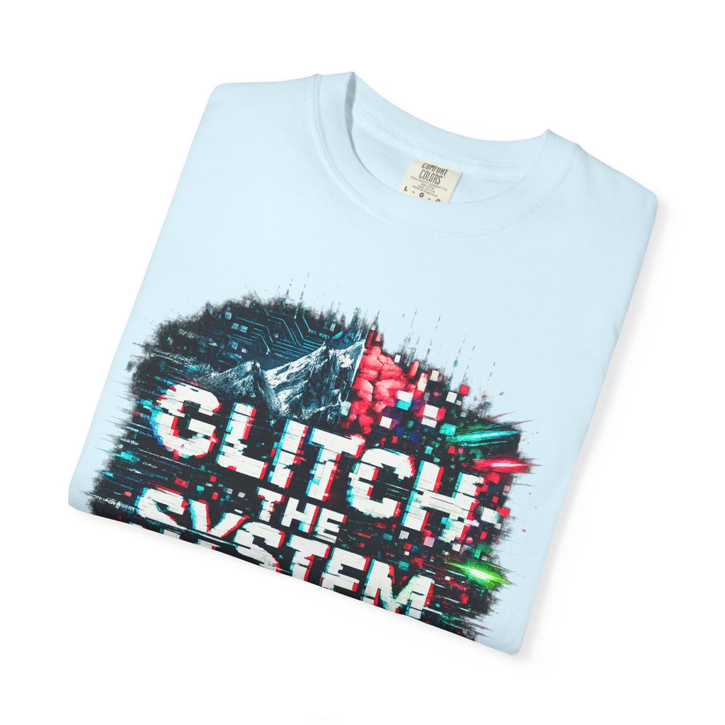 Glitch The System V3 Graphic Tee — Retro Cyberpunk Distressed Design
