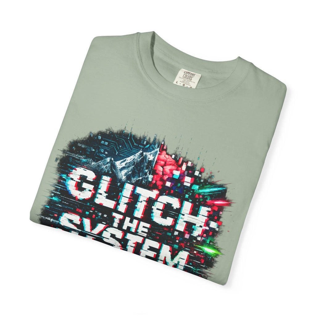 Glitch The System V3 Graphic Tee — Retro Cyberpunk Distressed Design