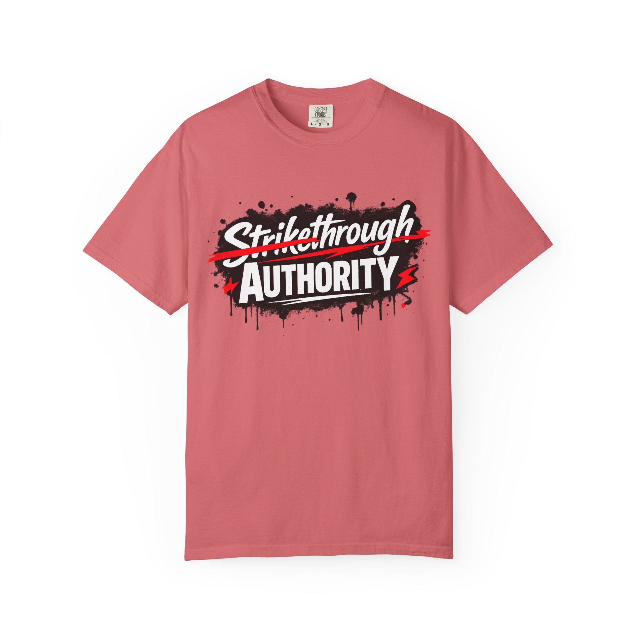 T-Shirt — “Strikethrough Authority” Graphic Tee | Bold Streetwear Protest Design