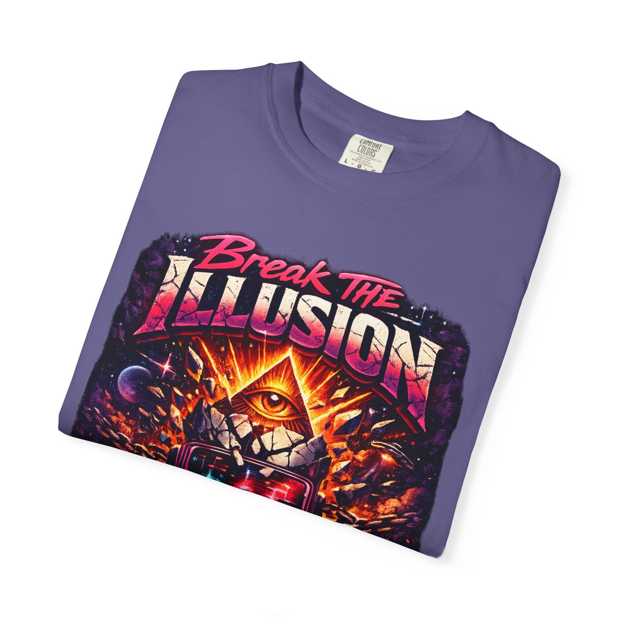 Break the Illusion Graphic T-Shirt — Psychedelic Occult Skull Tee