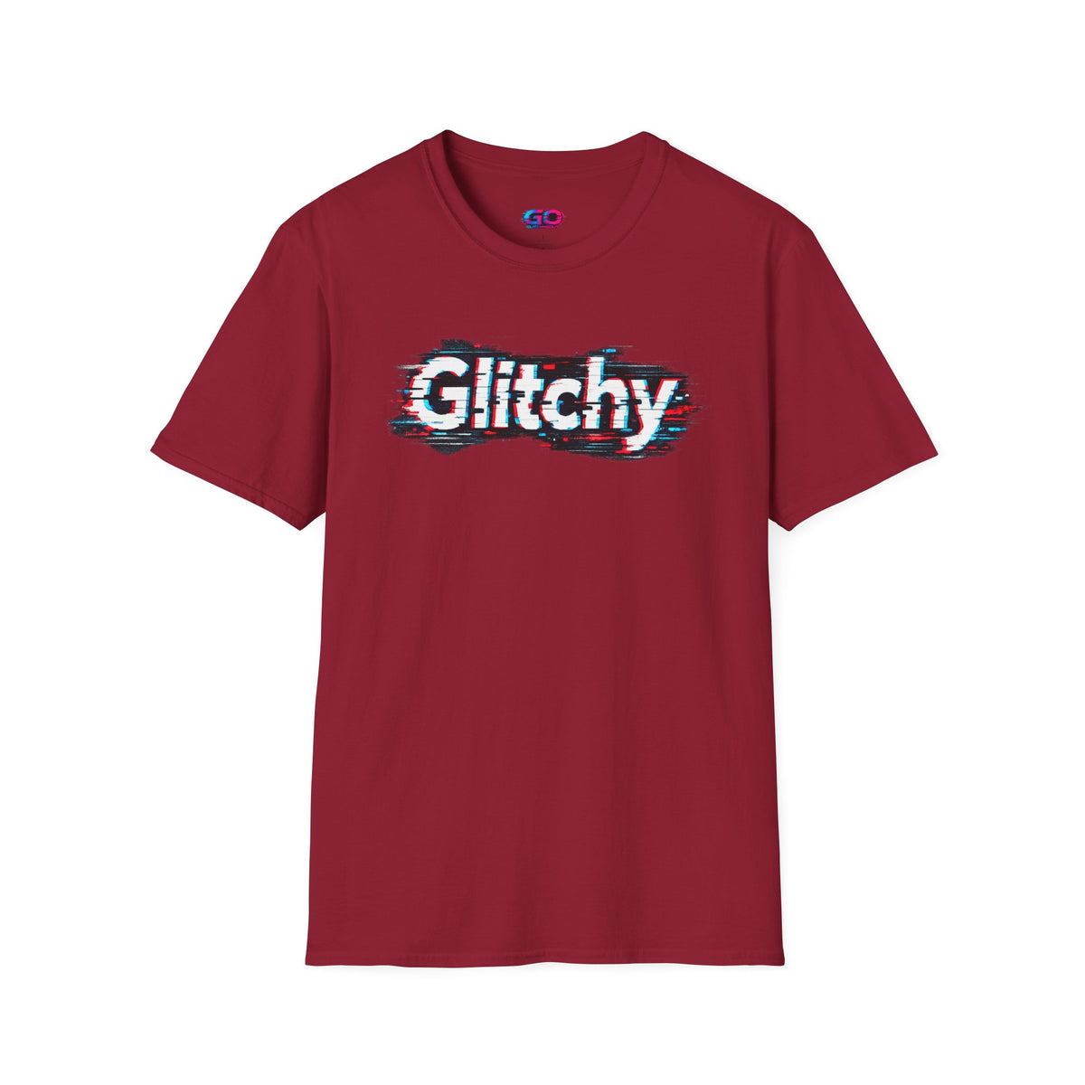 Glitchy Graphic T-Shirt — Retro Glitch Text Tee
