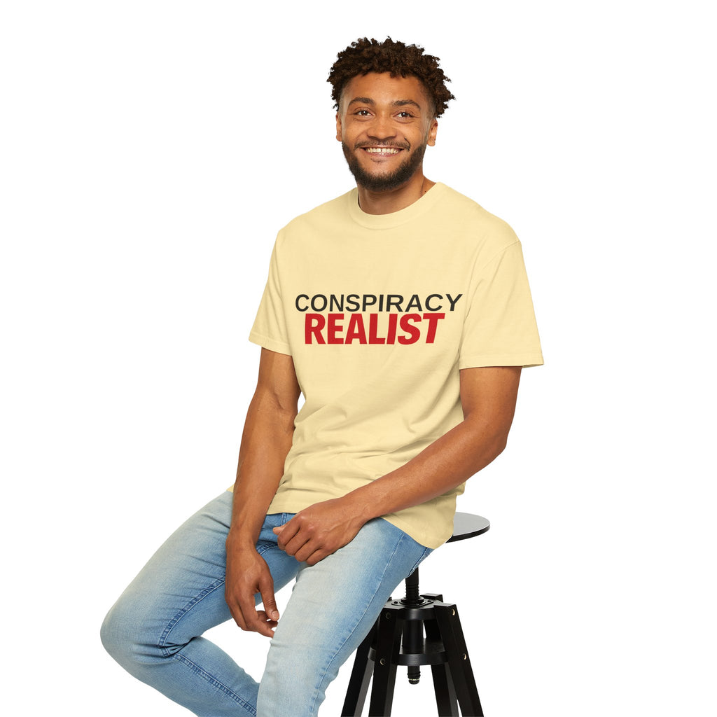 Conspiracy Realist T-Shirt — Bold Graphic Statement Tee