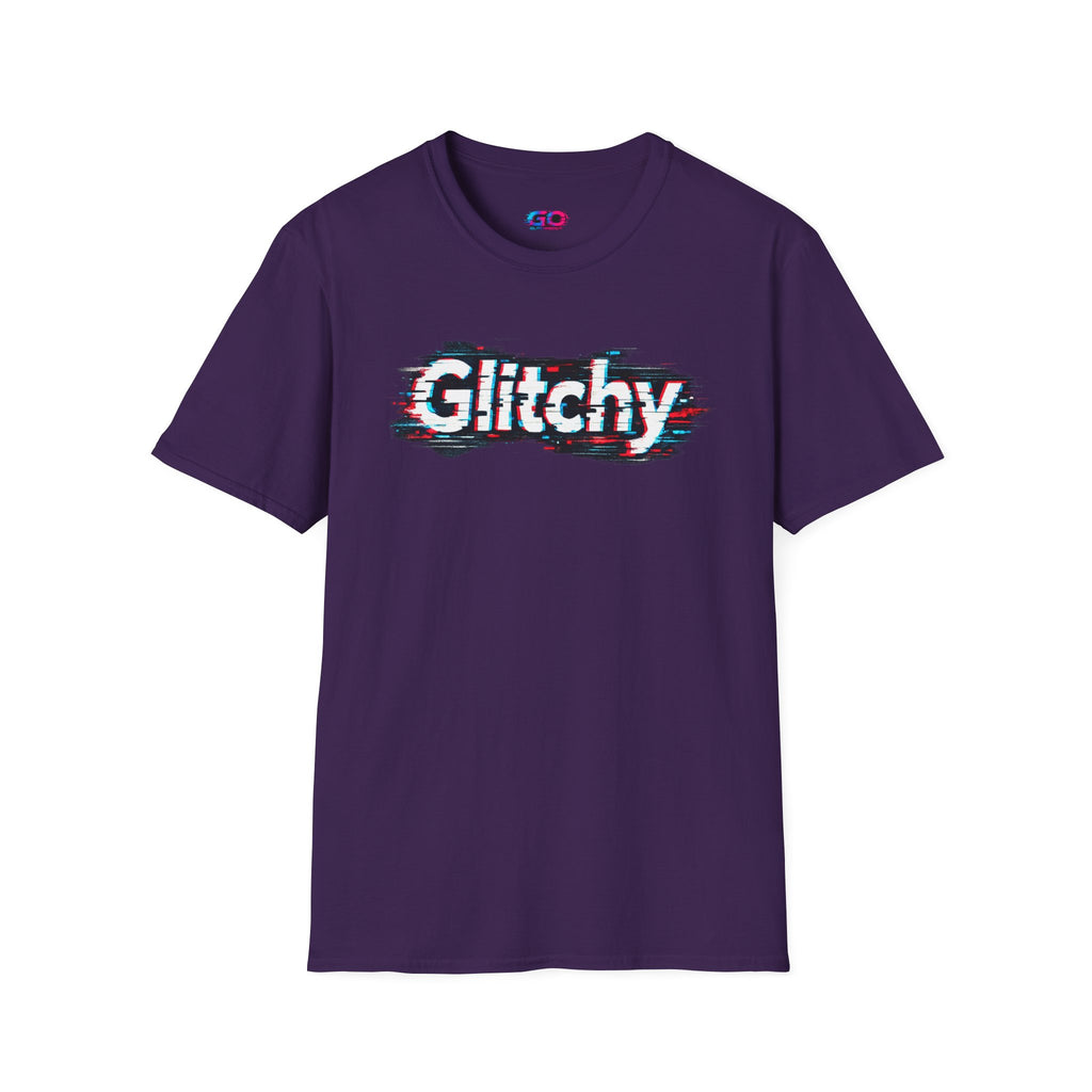 Glitchy Graphic T-Shirt — Retro Glitch Text Tee