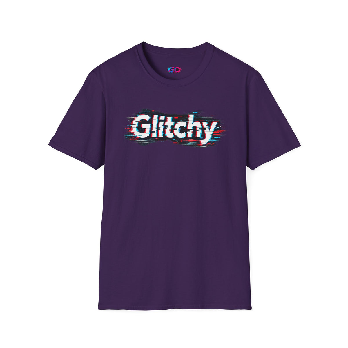 Glitchy Graphic T-Shirt — Retro Glitch Text Tee
