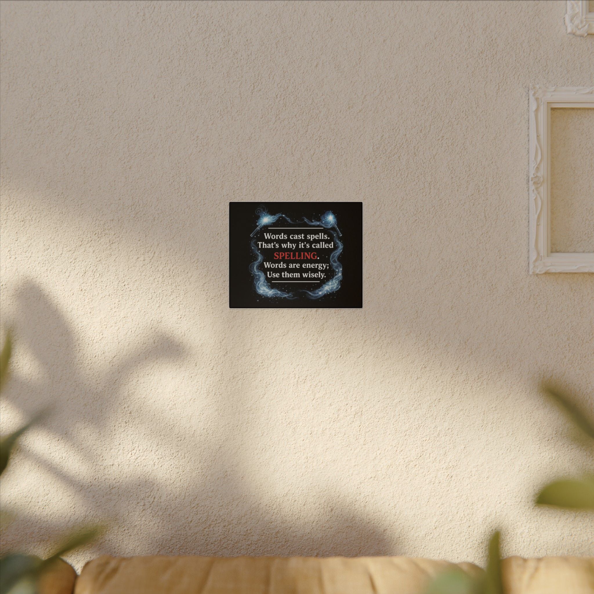 Spelling Magic Canvas Wall Art — "Words Cast Spells" Quote