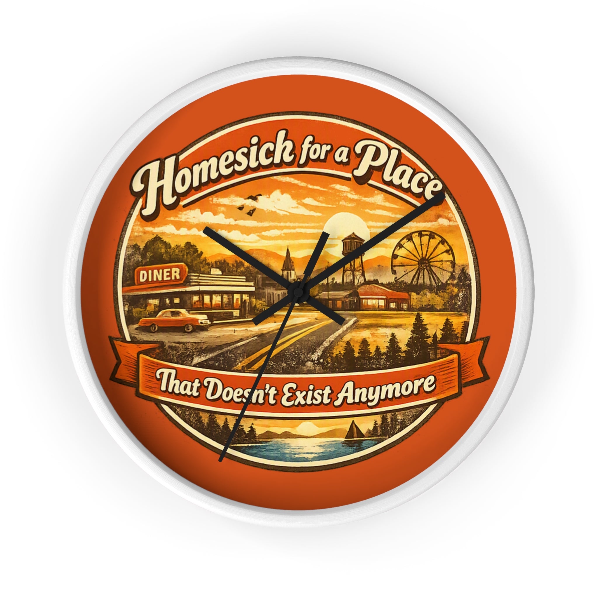 Wall Clock — "Homesick for a Place That Doesn't Exist Anymore" Vintage Nostalgia Clock